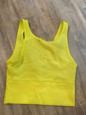 Lululemon Yellow Ribbed Cropped Tank Top